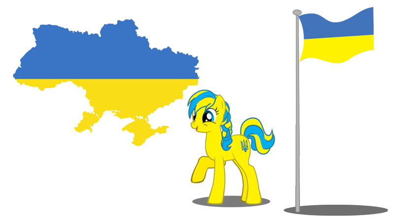 Ukraine, pony in Ukraine colors, Ukrainian flag