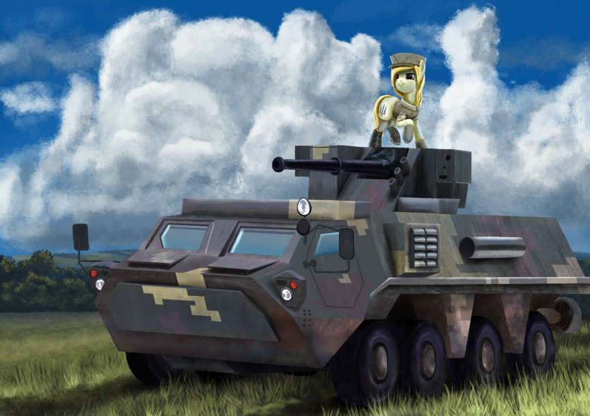 Ukraine-chan pony in a BTR-4