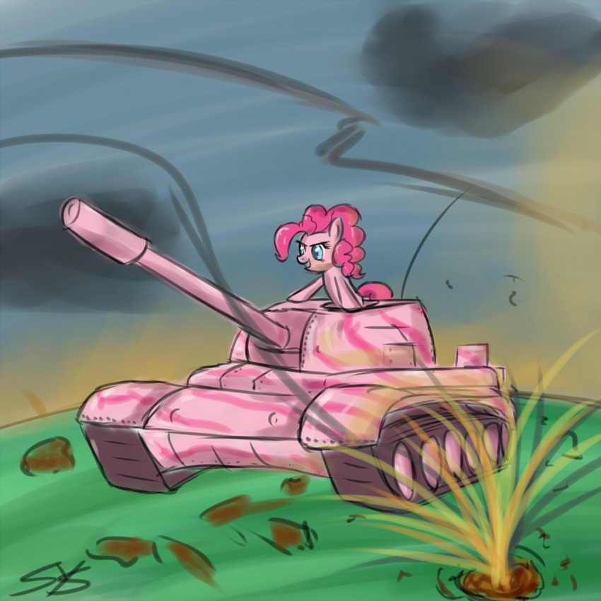 pink pony in pink tank