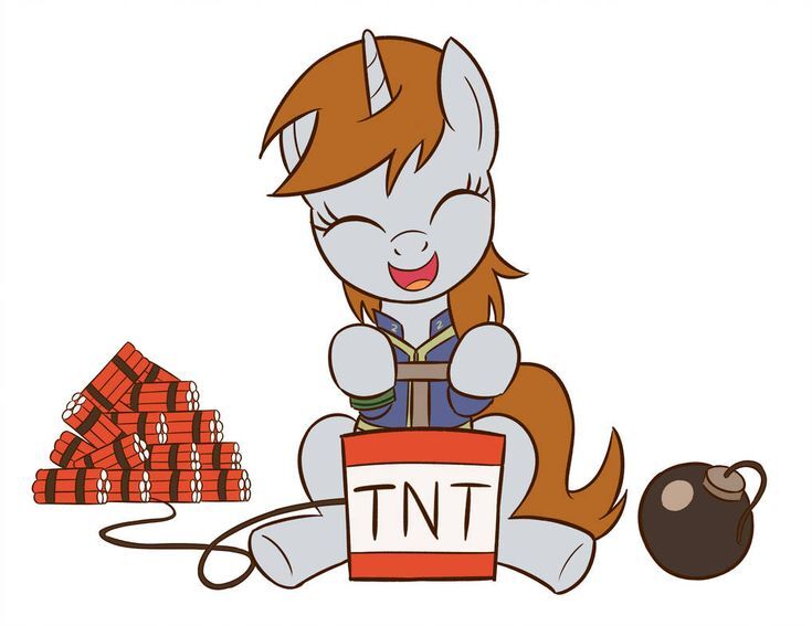 pony with a lot of explosives and a detonator