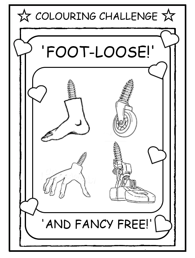 coloring book page about footloose