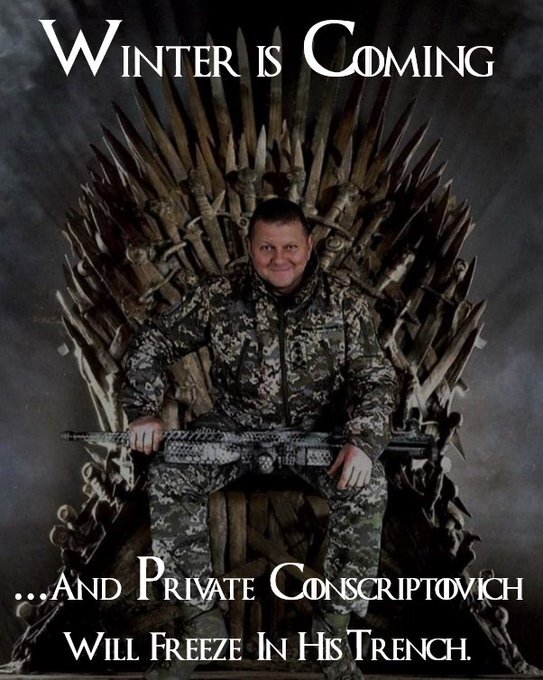 winter is coming, and private conscriptovich will freeze in his trench