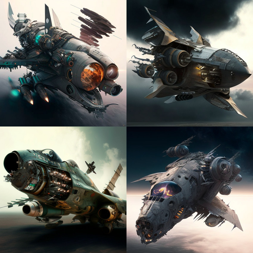 AI-generated images of Borg fighter jets