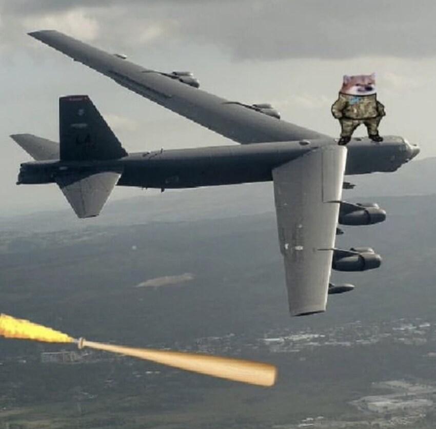 B-52 with a fella on it and a bonk stick missile