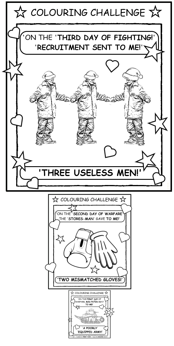 coloring book page about useless men