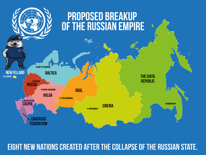 proposed breakup of the Russian Empire (Russia broken into 8 smaller states)