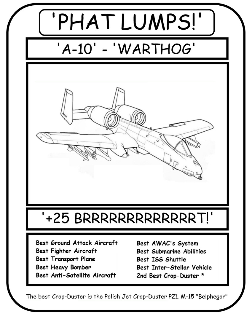 coloring book page about the A-10 Warthog