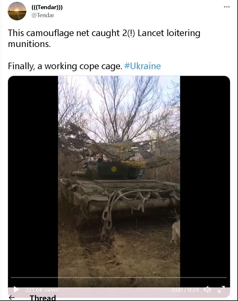 Camouflage net caught 2 Lancet loitering munitions