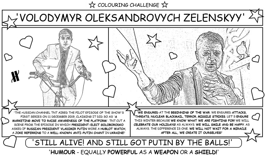 coloring book page about Zelenskyy