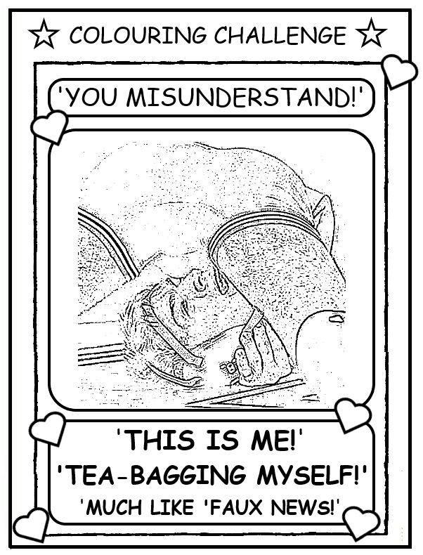 coloring book page about teabagging.