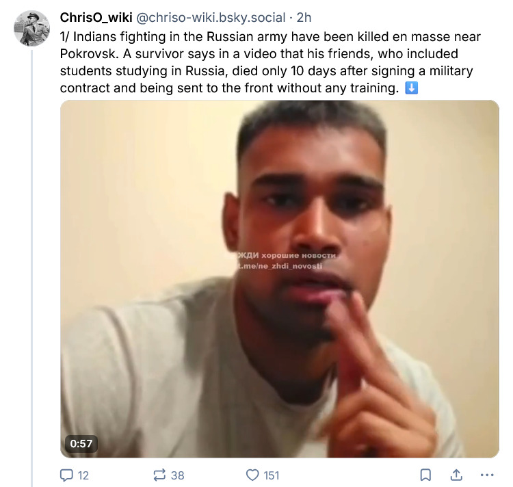 Indians were tricked into fighting for Russia and sent to the front without any training.