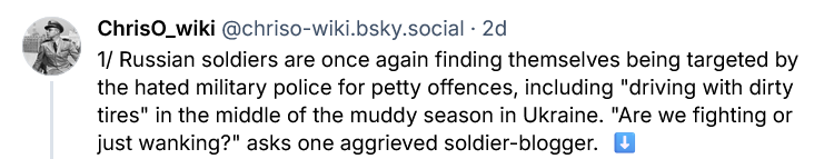 Russian soldiers targeted by military police.