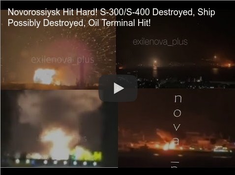 Video about the explosions and fires in Novorossiysk.