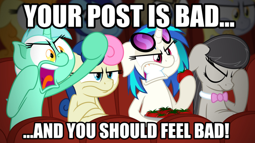 Ponies shouting, 'Your post is bad and you should feel bad!'