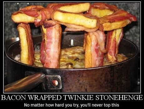 Bacon wrapped Twinkie Stonehenge: No matter how hard you try, you'll never top this