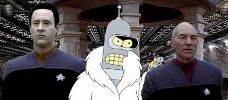 Bender with Data and Picard