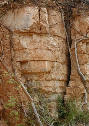 crack in sandstone near West Clear Creek