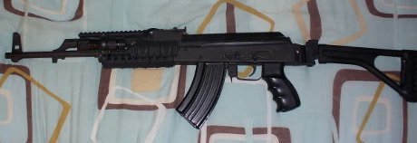 AK-47 with folding stock, quite nice for repelling zombie attacks