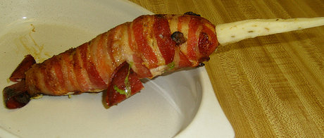 narwhal made out of bacon and chicken