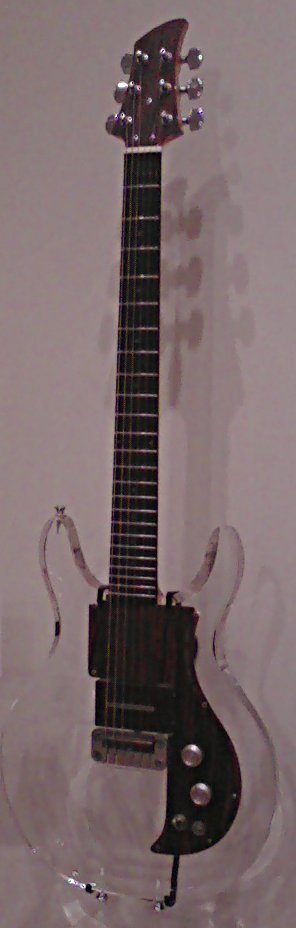 electric guitar made out of clear plastic