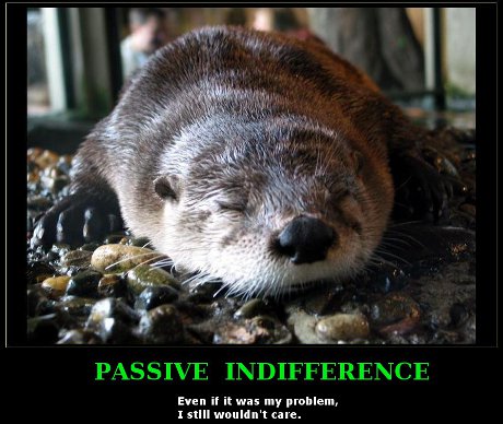 Passive indifference: Even if it was my problem, I still wouldn't care