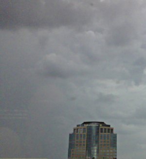 dark clouds over downtown Phoenix