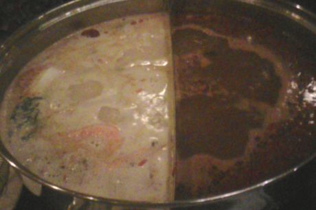 hot pot boiling at the Volcano Buffet