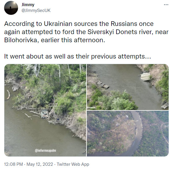 Russians attempted to ford Siverskyi Donets, which did not work