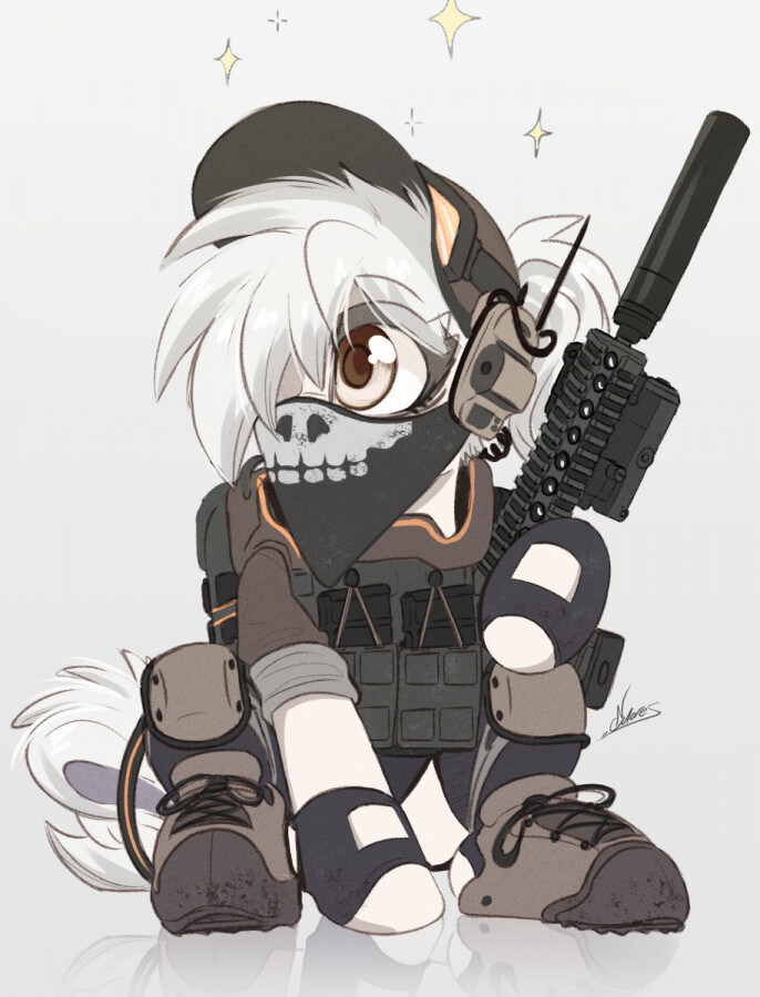 MLP with rifle and combat gear