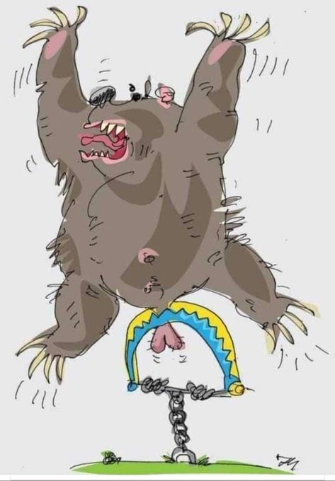Russian bear has his nuts caught in a Ukraine bear trap