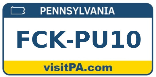 personalized license plate saying 'FCK-PU10'