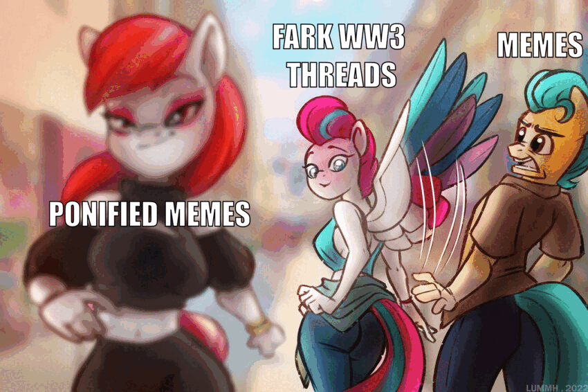 distracted pony Fark WW3 threads looks at Ponified Memes instead of Memes