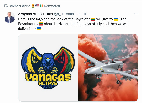 concept art for the Bayraktar drone that Lithuania donated to Ukraine