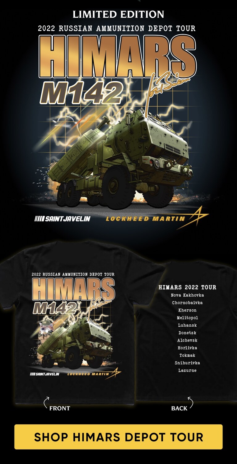 Art for a concert T-shirt for the 2022 Russian Ammunition Depot Tour by the HIMARS M142