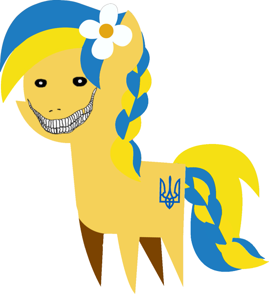 A Ukraine colored Article 5 pony caricature