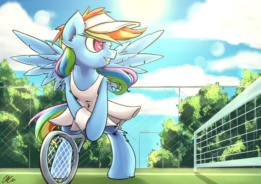 cartoon pony playing tennis