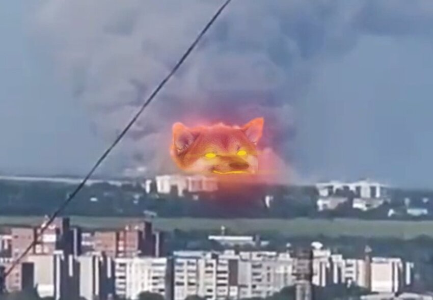explosion that has been shopped to look like a dog