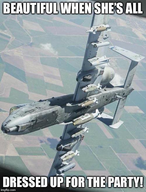 A-10 is beautiful when she's all dressed up for the party