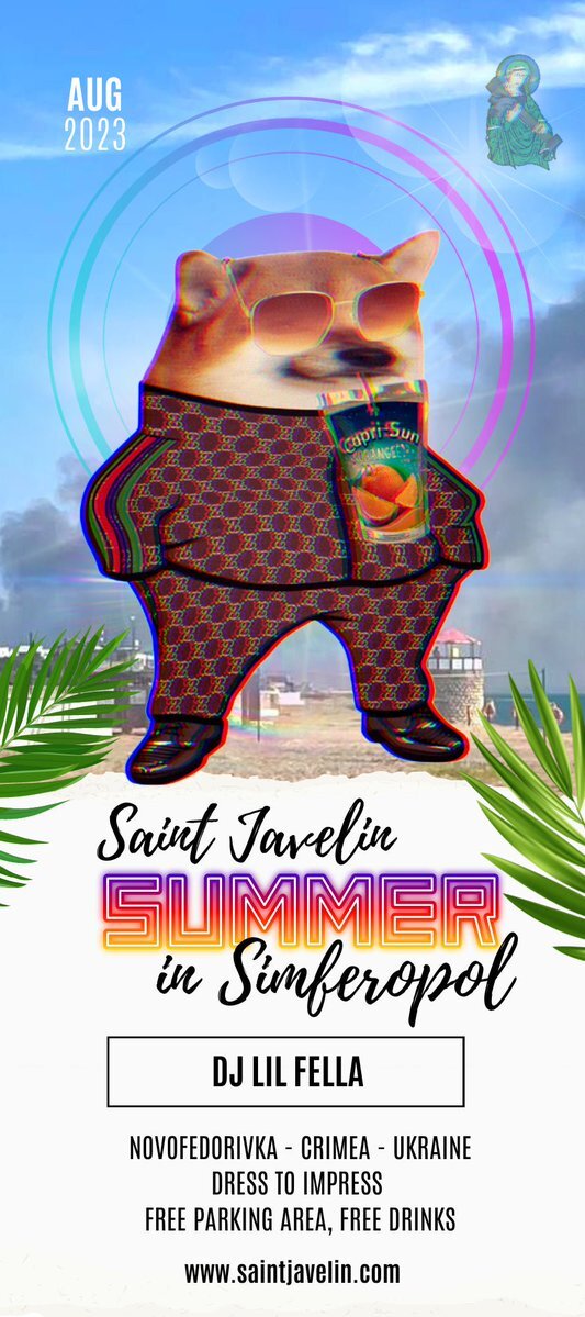 poster with fella, 'Saint Javelin Summer in Simferopol, DJ Lil Fella, dress to impress'