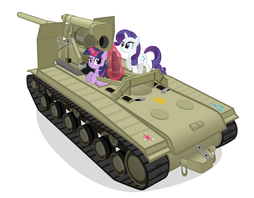 ponies on a tank
