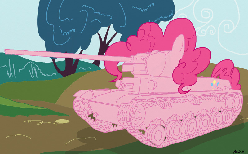 a pink pony as a tank