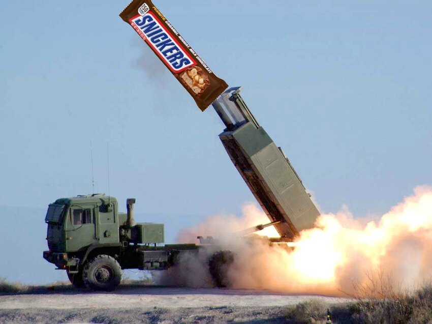 HIMARS launching a Snickers instead of a rocket