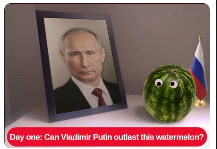 Day one: Can Vladimir Putin outlast this watermelon?