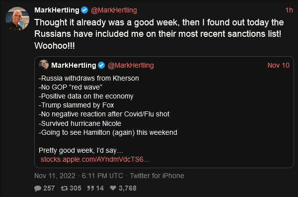 Mark Hertling was officially sanctioned by Russia