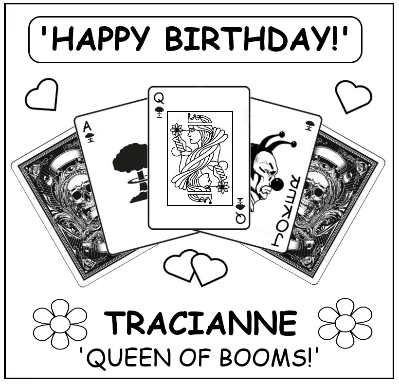 coloring book page about Tracianne's birthday