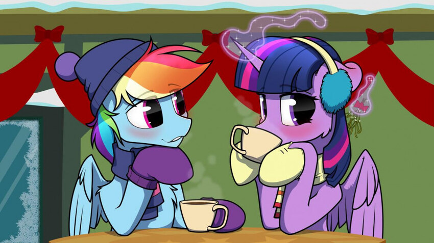 ponies having coffee