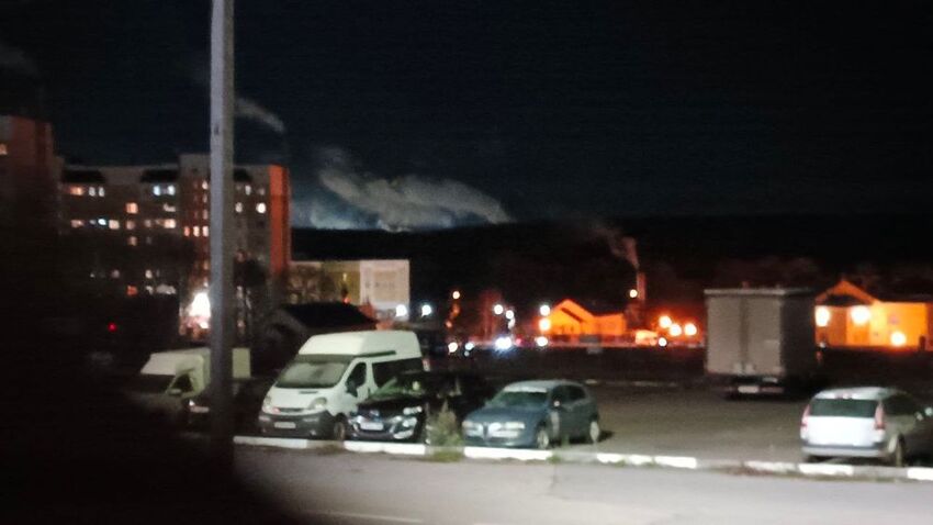 Fire in Oryol, Russia.