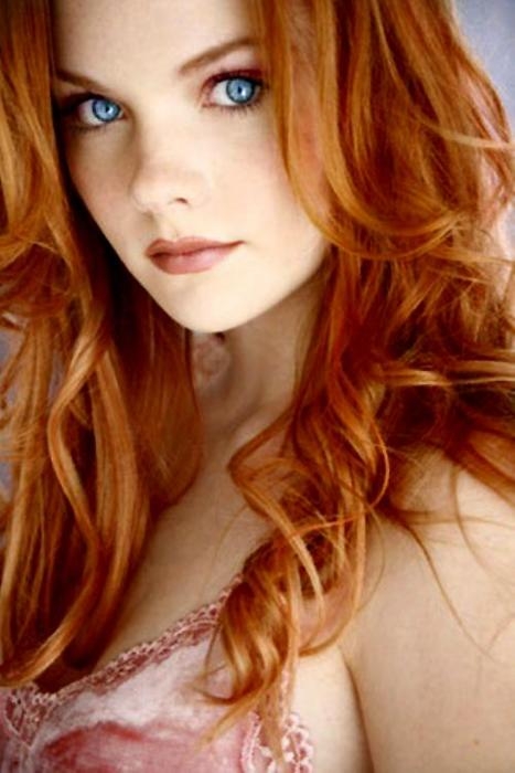 redhead with striking eyes