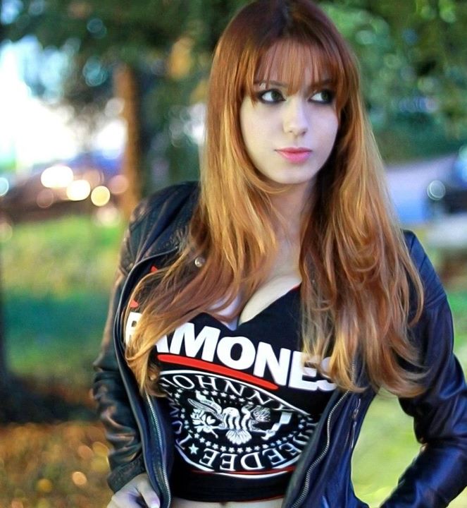redhead in Ramones T-shirt